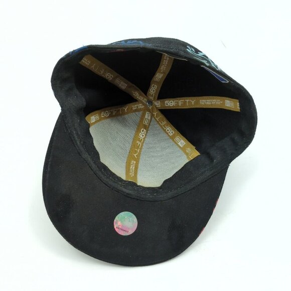 New Era 59Fifty Atlanta‎ Braves MLB Graffiti Logo Fitted Hat Black Size 7 3/8 - Picture 7 of 10